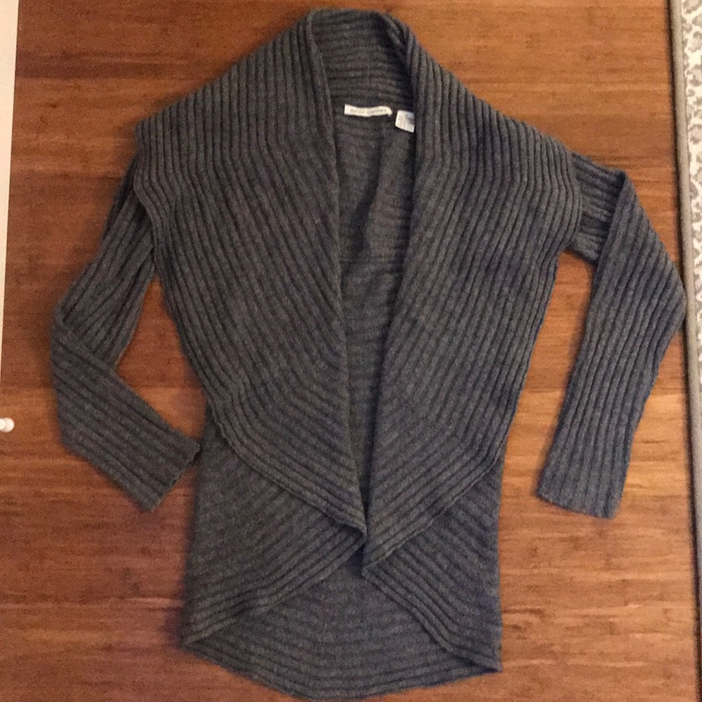 Autumn Cashmere Ribbed Draped Cardigan M
